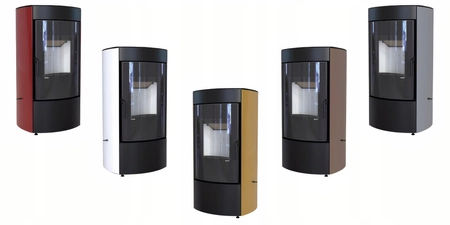 Piec kominkowy wolnostojący stalowy moc 6 kW Defro Ceres Przyłącze Zestaw