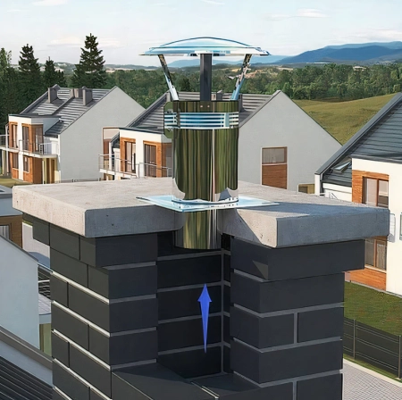 Daszek wywietrznikowy na komin z siatką DAL160-CH