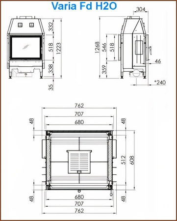 Wkład kominkowy z płaszczem wodnym Spartherm VARIA FD H2O