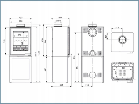 Piec wolnostojący koza 6,5 kW Kawmet HARITA S15i L-Box ECO EKOPROJEKT