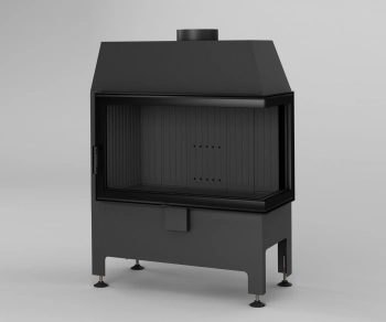 Kominek powietrzny narożny prawy Heatro 69P black