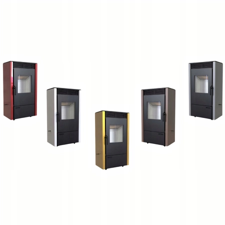 Piec kominkowy wolnostojący stalowy moc 6 kW Defro Viva Przyłącze Zestaw