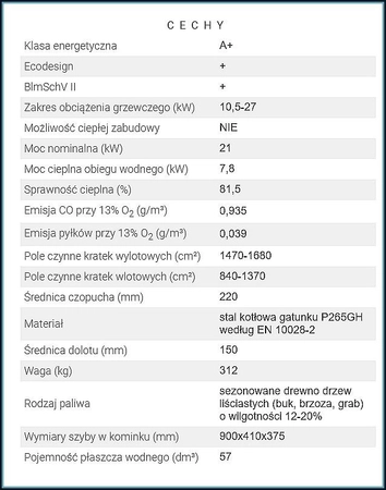 Wkład kominkowy Hitze z płaszczem wodnym AQUASYSTEM 90x41.RG