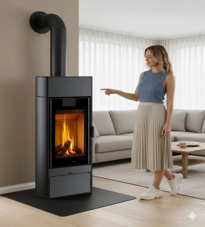 Piec kominkowy powietrzny akumulacyjny Hajduk Rectan F3A