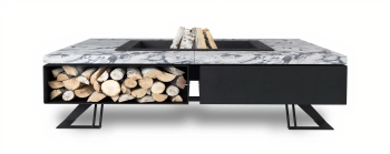 Palenisko ogrodowe Hetta Square 180 cm Stal/Granit Viscount