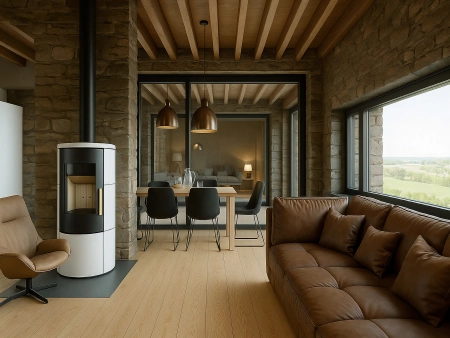 Defro Home Ceres KRM — piec wolnostojący na drewno 6 kW, klasa A+, Ekoprojekt