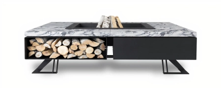Palenisko ogrodowe Hetta Square 140 cm Black-Inox/Granit Viscount