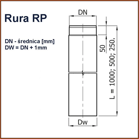 Rura spalinowa czarna RP250/500-CZ2 Darco