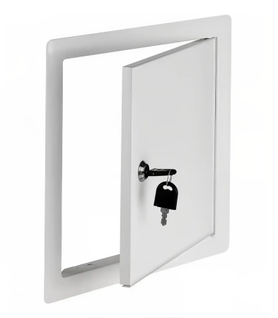 Drzwiczki rewizyjne metalowe 500x600 mm z zamkiem białe DM103Z Awenta