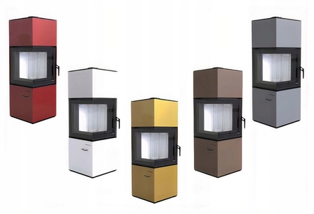 Piec kominkowy wolnostojący stalowy 9 kW Defro Quadroom Przyłącze Zestaw