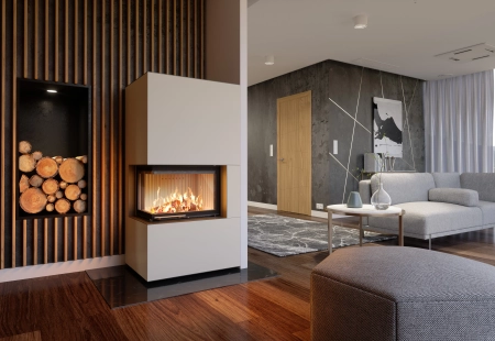 Wkład kominkowy powietrzny narożny lewy gilotyna Hajduk SMART 2LXTh