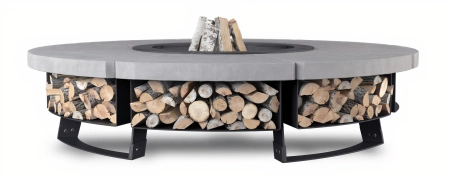 Palenisko ogrodowe Hetta Round 230 cm Black-Inox/Beton
