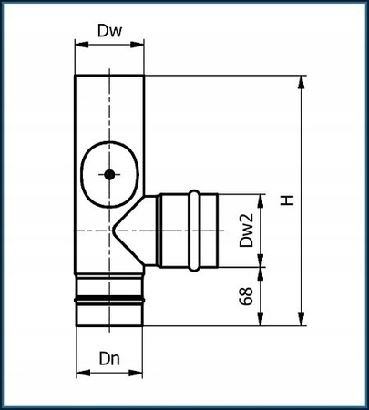 Trójnik z rewizją do pieca na pellet SPP TRR080/90-CZ1,2SP Darco