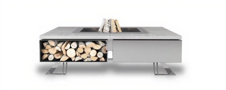 Palenisko ogrodowe Hetta Square 120 cm Inox/Beton