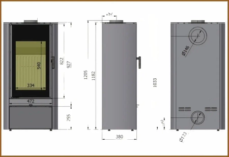 Piec kominkowy powietrzny Hajduk Rectan F3