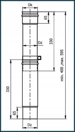 Rura teleskopowa do pieców na pelet SPKP RT100/2x0.33-CZ1,2P Darco
