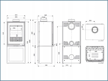 Piec wolnostojący koza 5,7 kW Kawmet HARITA S15v S-Box ECO EKOPROJEKT