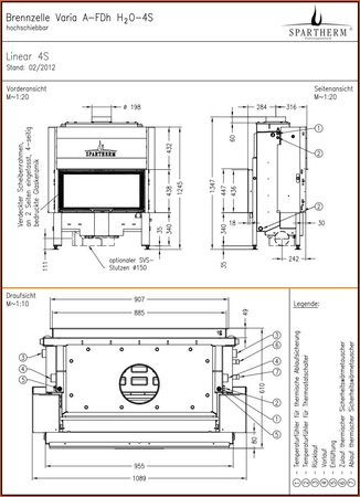 Wkład kominkowy z płaszczem wodnym Spartherm VARIA A-FDh H2O