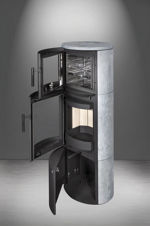 Piec kominkowy z piekarnikiem Romotop LUGO N 02 BF kamień