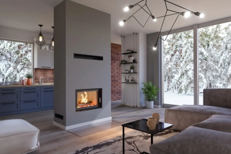 Wkład kominkowy powietrzny prosty Heatro 69 black