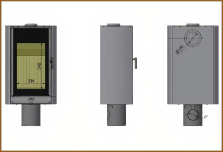 Piec kominkowy powietrzny Hajduk Rectan F1