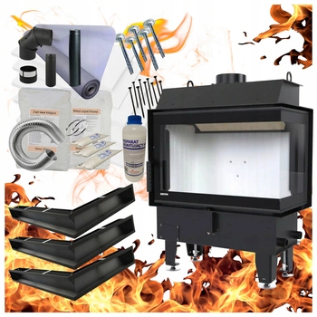 Wkład kominkowy prawy 7 kW Eko Defro Impuls SM BP Basic Zestaw montażowy