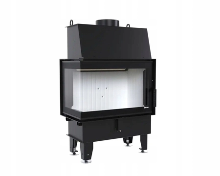 Kominek wkład narożny Defro Home Impuls SM BL i zestaw do montażu zabudowy