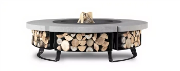 Palenisko ogrodowe Hetta Round 230 cm Black-Inox/Beton