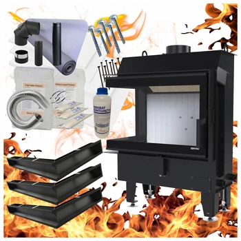 Wkład kominkowy lewy 7 kW Eko Defro Impuls SM BL Basic Zestaw montażowy