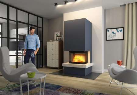 Wkład kominkowy powietrzny trzyszybowy gilotyna Hajduk SMART 3XTh