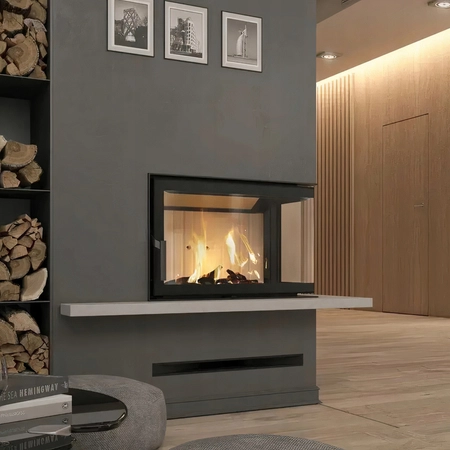 Wkład kominkowy prawy 10 kW Eko Defro Home Impuls M BP Zestaw montażowy