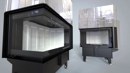 Wkład kominkowy z płaszczem wodnym Defro Home RIVA SM BL G SHORT