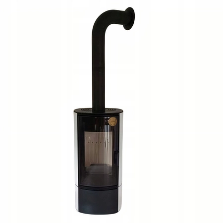 Piec kominkowy wolnostojący stalowy 9 kW Defro Oval Przyłącze 150 mm Zestaw