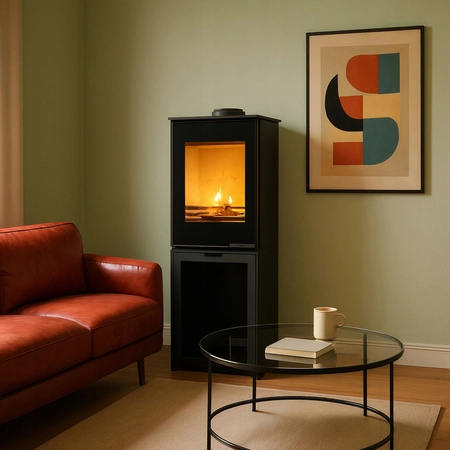 Piec wolnostojący koza 5,7 kW Kawmet HARITA S15v L-Box Decor ECO EKOPROJEKT