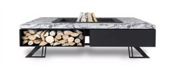 Palenisko ogrodowe Hetta Square 120 cm Black-Inox/Granit Viscount