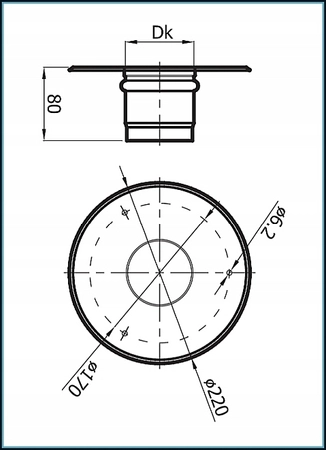 Rozeta do pieców na pelet SPKP ROZ100-CZ1,2P Darco