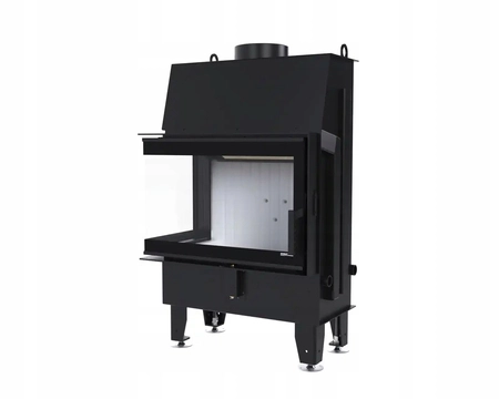 Kominek wkład narożny Defro Home Impuls SM BL i zestaw do montażu zabudowy