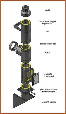 Komin izolowany kwasoodporny SKD200x300/4,9 m Darco.