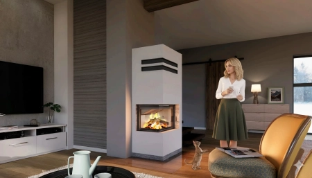 Wkład kominkowy powietrzny narożny lewy Hajduk SMART 2LXT