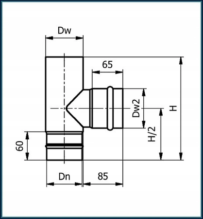 Trójnik do pieca na pellet SPP TR080/90-CZ1,2SP Darco