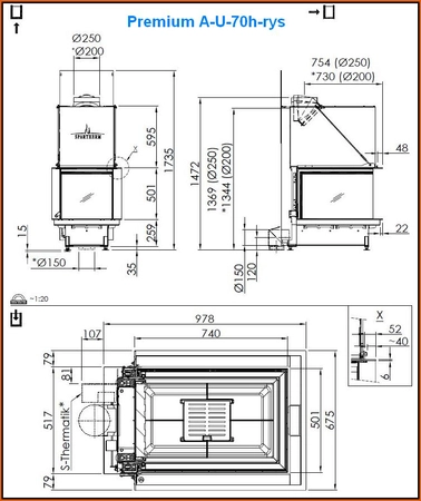 Wkład kominkowy powietrzny Spartherm Premium A-U-70h