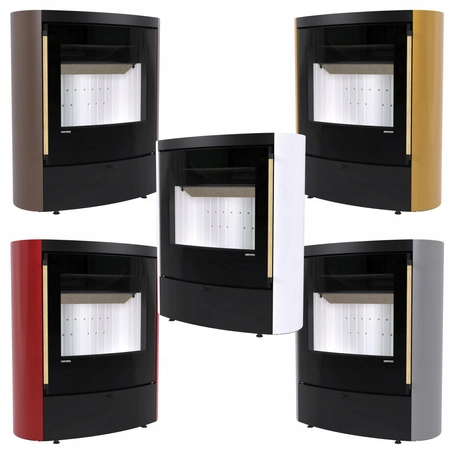 Piec kominkowy wolnostojący stalowy 9 kW Defro Sedna Przyłącze Zestaw