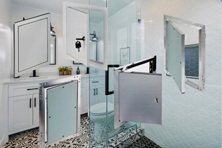 Drzwiczki rewizyjne metalowe 150x300 mm białe DM84 Awenta