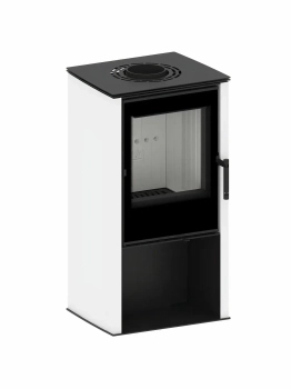 Piec kominkowy powietrzny Hitze Lupo S-W biały