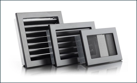 Kratka VENTLAB KRVZ450x170-ML.CZ z żaluzją ruchomą czarna