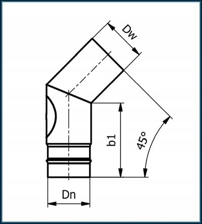 Kolano z rewizją do pieca na pellet SPP KSR080/45-CZ1,2SP Darco