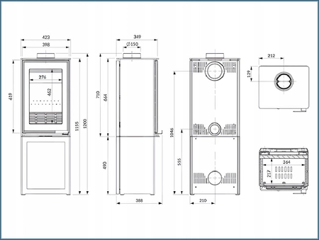 Piec wolnostojący stalowo żeliwny 9,5 kW KAWMET VENUS S16 L-Box ECO