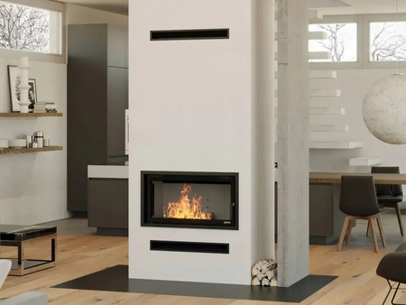 Kominek wkład prosty Defro Home Impuls LA i zestaw do montażu zabudowy