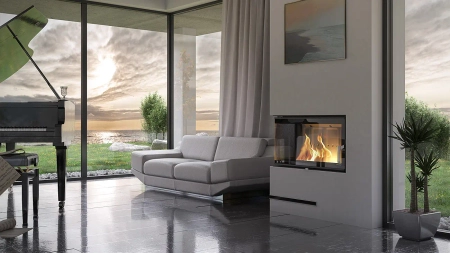 Wkład kominkowy lewy Defro Home INTRA ME BL Slim