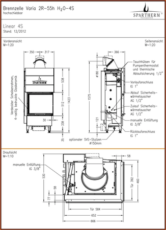 Wkład kominkowy z płaszczem wodnym Spartherm VARIA 2R-55h H2O